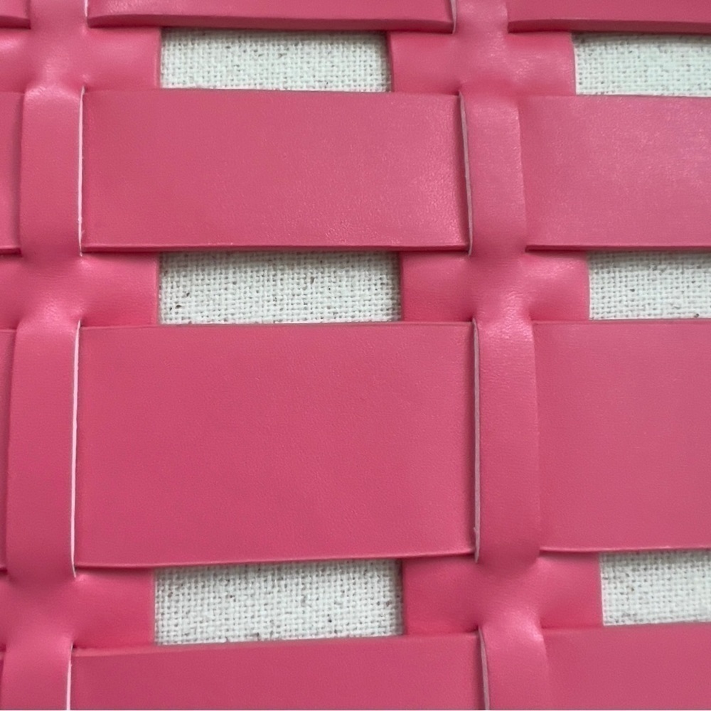 A New Day Pink Basket Weave Woven Barbie Crossbody Shoulder Bag Purse - Picture 8 of 11